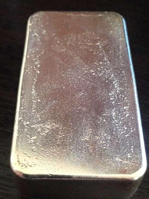 #  TEN OUNCE  #     9FINE DUMPY  BAR   999.9%....PURE SOLID SILVER