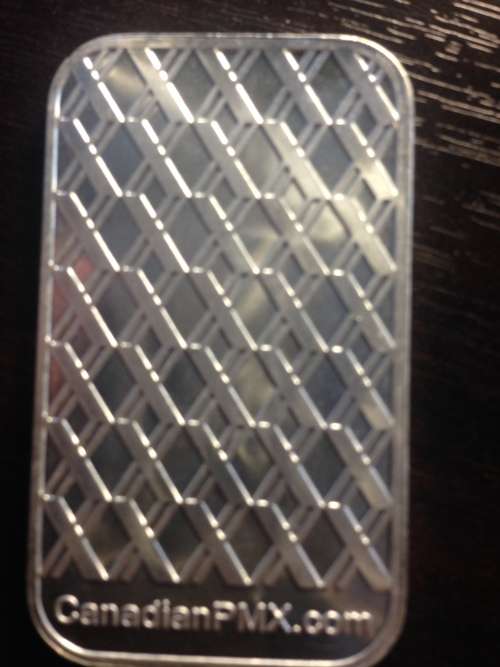 1oz    CANADIAN PMX     999.9%    PURE SOLID SILVER BAR