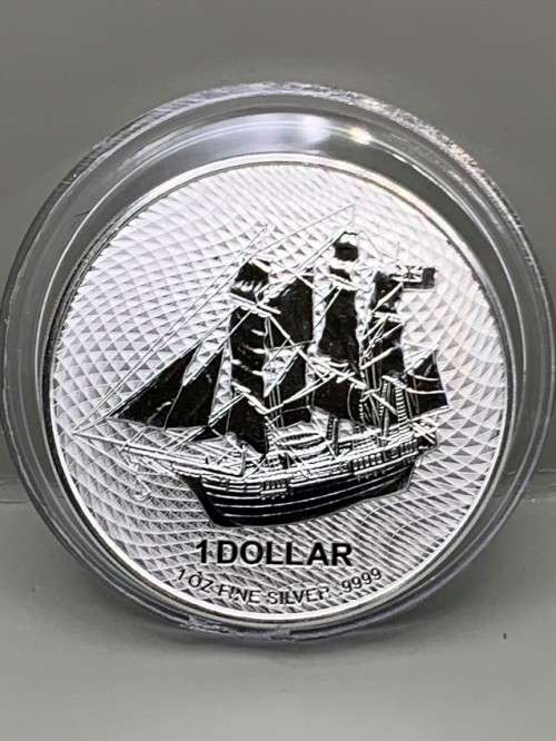 2023     COOK ISLANDS     HMS BOUNTY     1oz   PURE SOLID  SILVER