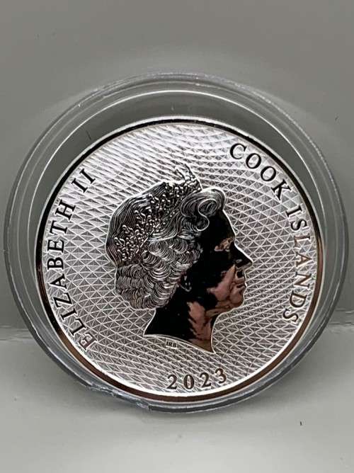 2023     COOK ISLANDS     HMS BOUNTY     1oz   PURE SOLID  SILVER