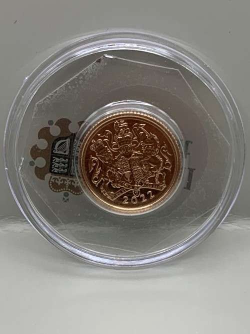 (  SPECIAL DESIGN )   2022   GOLD HALF SOVEREIGN , QUEEN ELIZABETH`S   70 YEAR REIGN