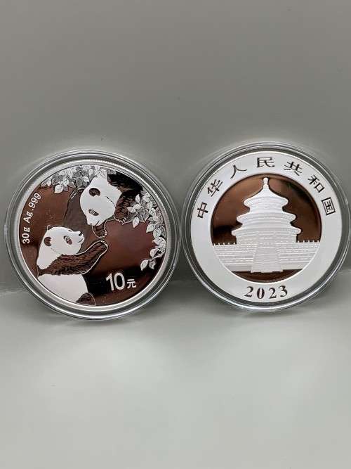 (  2023 DESIGN  )  CHINESE PANDA  30grams    PURE SOLID SILVER...