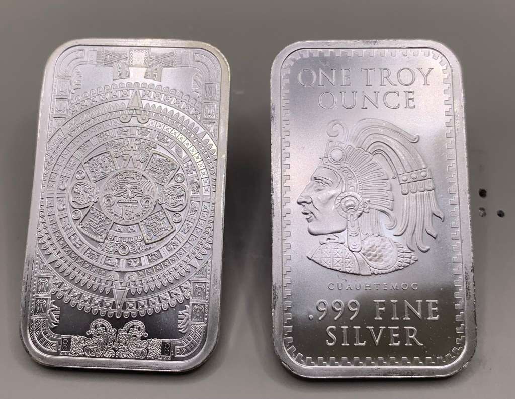 (  INTRICATE  DESIGN  )    AZTEC MEXICAN CALENDAR    1oz  PURE SOLID SILVER BAR