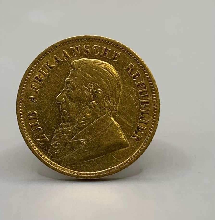 (  RELIST  )  1895  ZAR    PRE-WAR    GOLD HALF POND     LOW MINTAGE