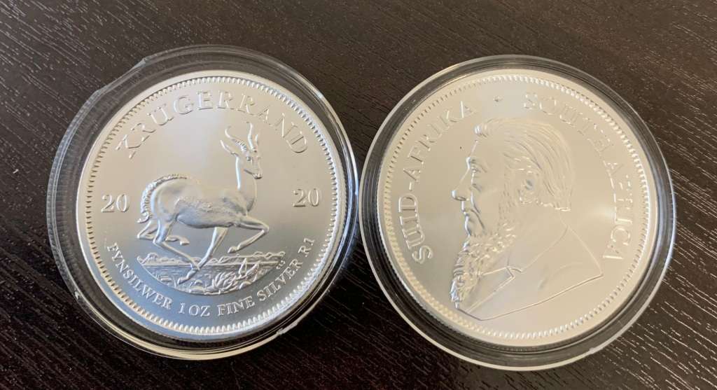 2020       UNC. KRUGERRAND  1oz   PURE SILVER      CAPSULED