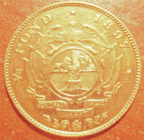 Z.A.R.....PAUL KRUGER  (1897 ).....GOLD... HALF POND.....mintage only 75074......3.99gm OF 22ct