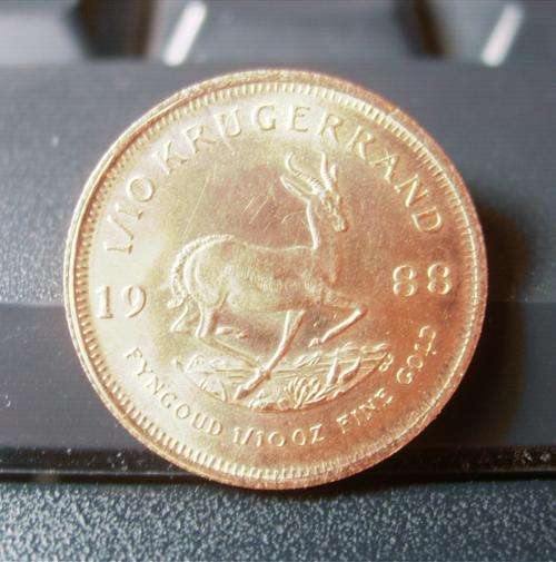 (((  CRAZY ONE RAND  )))....1988....1/10oz...GOLD...KRUGERRAND...BULLION