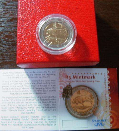 (((  CRAZY R1  )))...2013.....OOM PAUL.....R5.. MINTMARK......WITH CERTIFICATE OF AUTHENTICITY