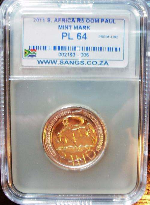 THE 2011...OOM PAUL...MINTMARK..R5...GRADED PROOFLIKE....PL64