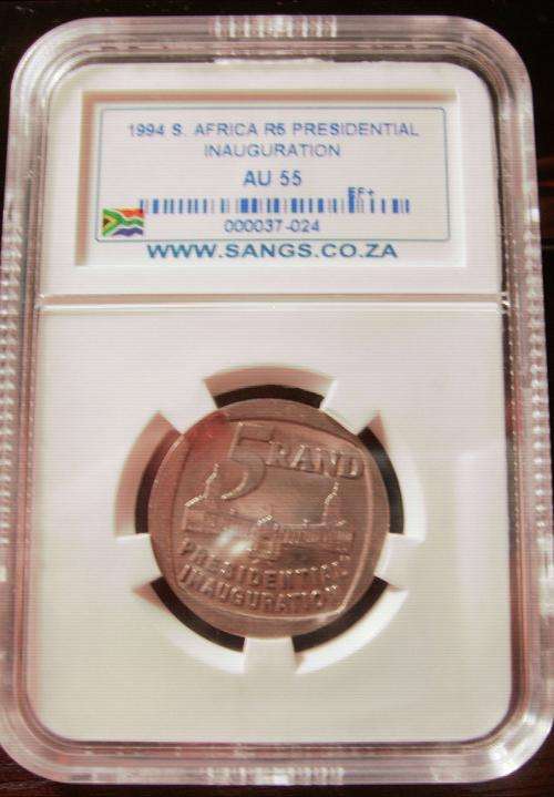 1994  R5 COIN...INAUGURATION...GRADED ALMOST UNCIRCULATED...AU55