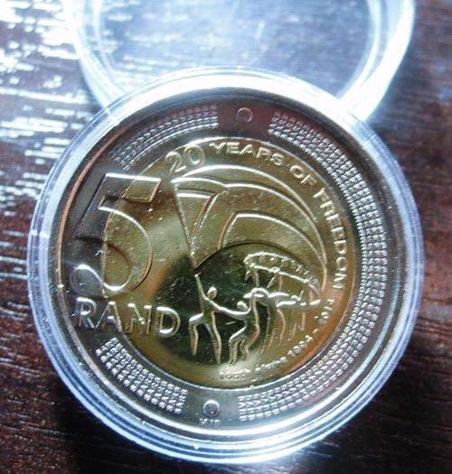 NEW 2014... S.A...20year FREEDOM...  R5 COIN...UNC...STARTS @ R1