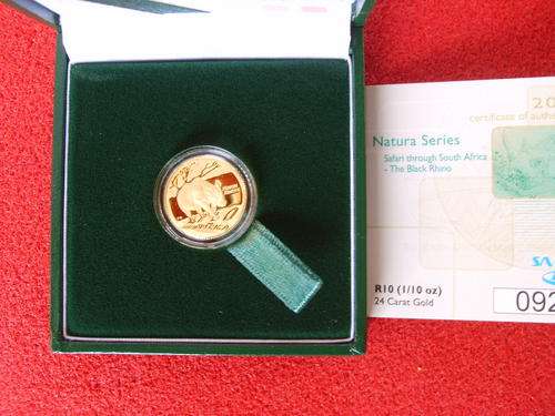 2010.....BLACK RHINO.....1/10oz 24carat GOLD  @ A CRAZY R1 R1 R1 R1 R1 R1 R1 R1