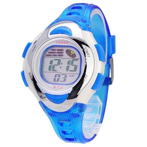 LASIKA F34 Multi-Function Digital Sports Watch Transparent Band -Blue