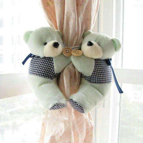 A Pair Tieback Little Bear Curtain Buckle-Light Green
