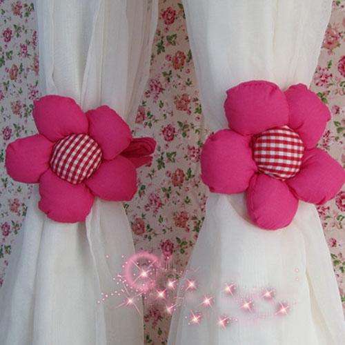 A Pair Pretty Sunflower Tieback Curtain Buckle-Rose