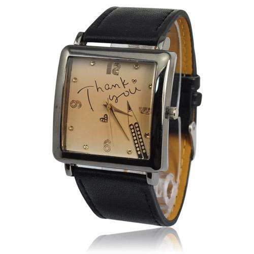 Chic Coffee Front Cover Square Dial Women's Watch