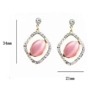 Pink Opal Pendant Earrings Eardrop