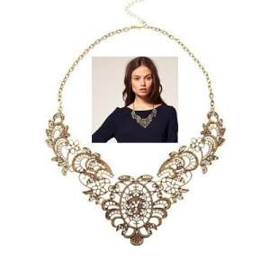 Alloy Hollow Out Flower Sweater Chain Pendant Necklace