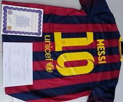 Barcelona Memorabilia 2013/14 Authentic Home Team Signed Jersey + COA