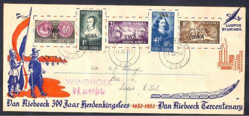 SWA 1952 LANDING OF VAN RIEBEECK FDC (MORE BELOW)