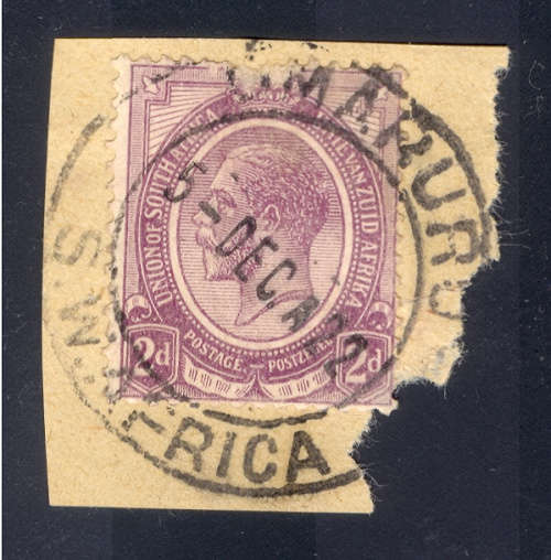 SWA 1915 - 1923 FORERUNNER 2d ON PIECE (SACC SA5)