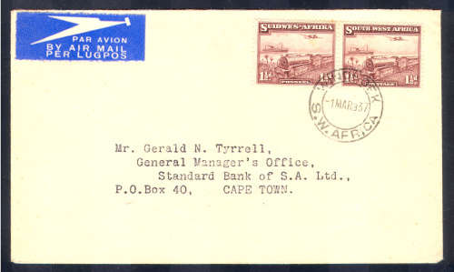 SWA 1937 ADDITIONAL VALUE TO DEFINITIVE ISSUE FDC