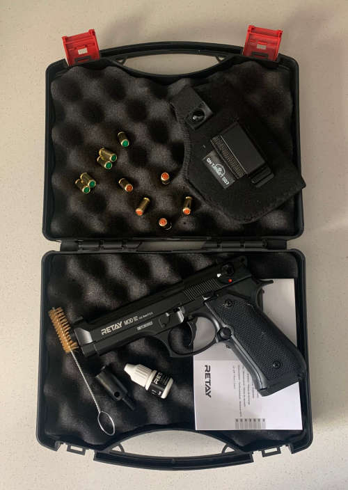 Combo Retay Mod92 9mm Blank Gun (include 5 blank ,5 pepper cartridges and holster)