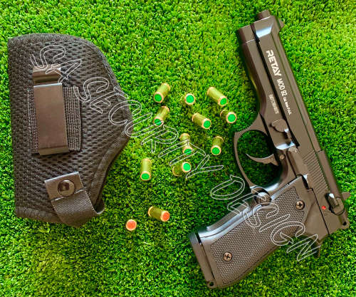 Combo Retay Mod 92 9mm blank gun ( include 10 blank bullets, 2 peppers  and holster )