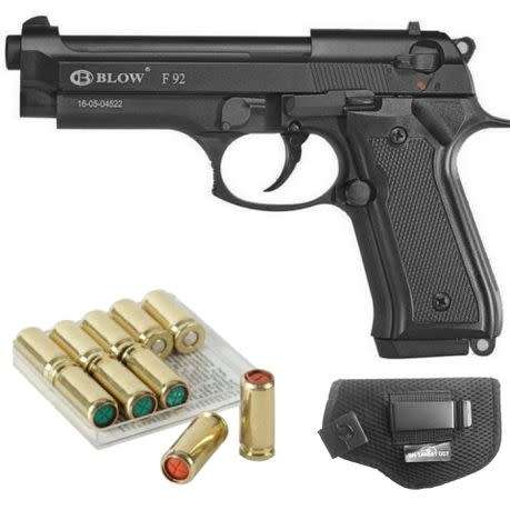Blow F92 Beretta Blank Gun with 10 Blanks, 2 Peppers and Holster