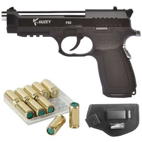 Kuzey F92 Blank Gun with 10 Blanks, 3 Peppers and Holster