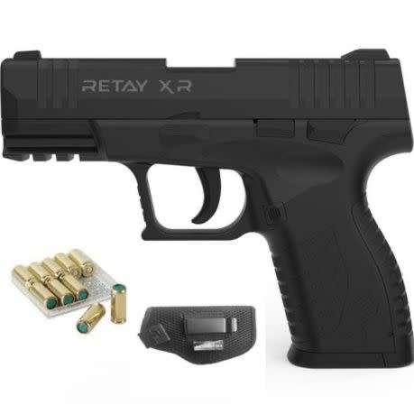Retay XR Blank Gun - Black - (Includes 10 Blank Rounds + Holster)