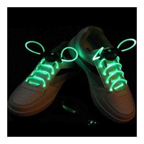 LED Fibre Optic Green Shoe Laces