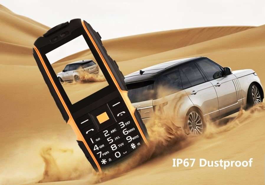 NO.1 A9 Waterproof Phone / Flashlight 32MB RAM, 32MB ROM -Black+Orange