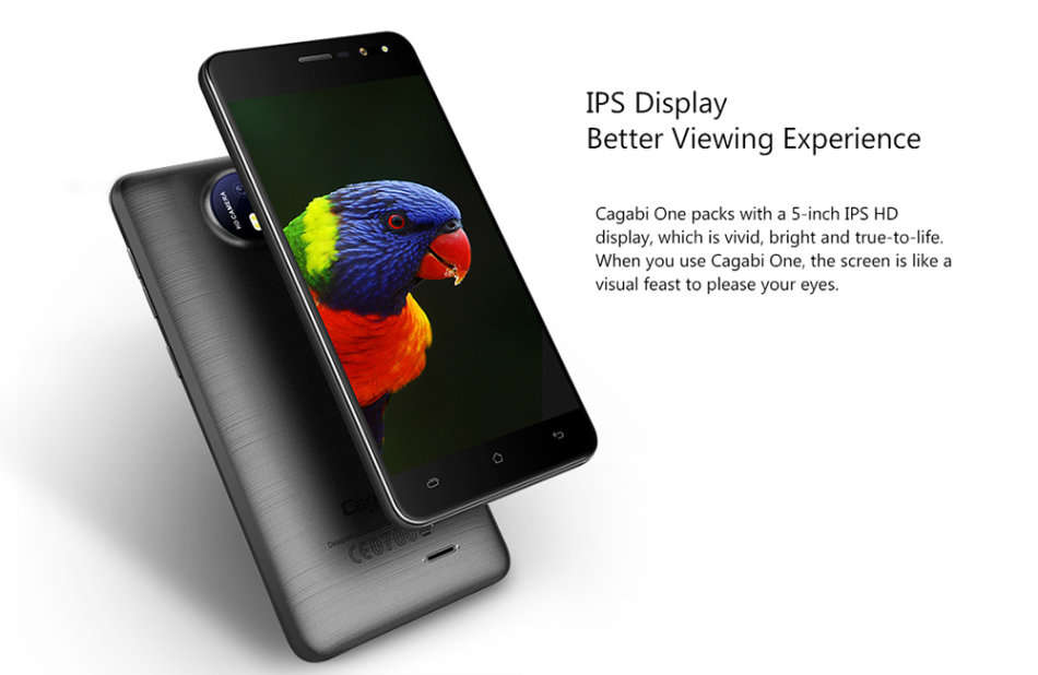 Cagabi One Android Smartphone - 720P 5 Inch Display, Dual SIM, Quad Core CPU, 8MP Camera, 3G (Black)