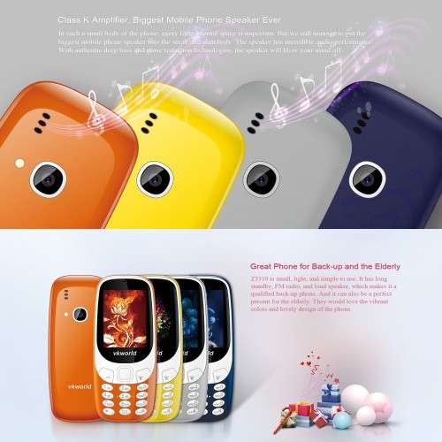 VKworld Z3310 Feature Phone 2.4 Inches 3D screen Amplified Phone speaker