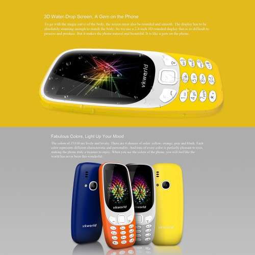 VKworld Z3310 Feature Phone 2.4 Inches 3D screen Amplified Phone speaker