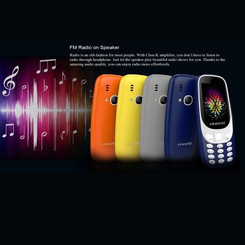 VKworld Z3310 Feature Phone 2.4 Inches 3D screen Amplified Phone speaker