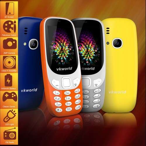 VKworld Z3310 Feature Phone 2.4 Inches 3D screen Amplified Phone speaker