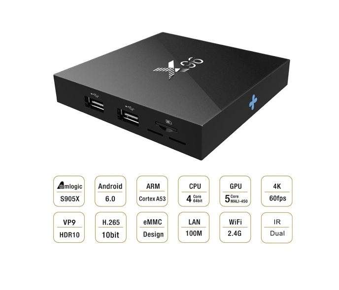 X96 Android 6.0 TV Box KODI16.1 Amlogic S905X 4K HD -2GB+16GB EU Plug