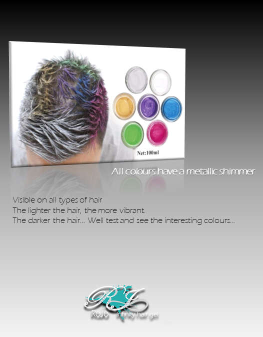 RoJo Infinity Hair Gel wax mud 6 Colors to choose from (Temporary hair color)