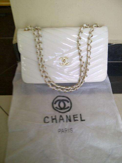 Luxury Chanel Paris Patent Flapover Handbag