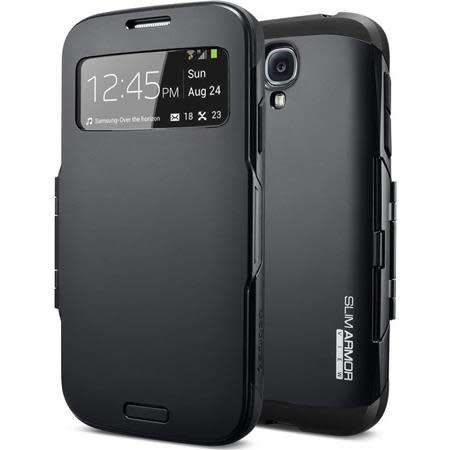 Spigen Slim Armor View Case for Galaxy S4 - Smooth Black