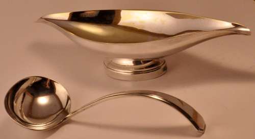 Silver Plated Custard boat with Ladle