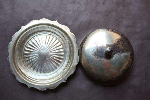 SILVER PLATED BUTTER DISH