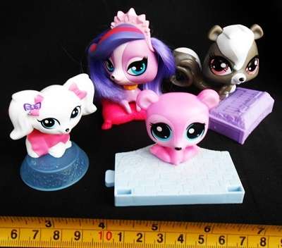 4 littlest pet shop characters made for Mcdonalds