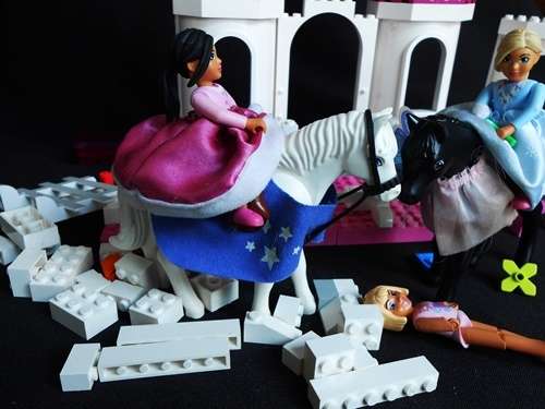 Lego Castle with horses and Polly Pocket like princesses