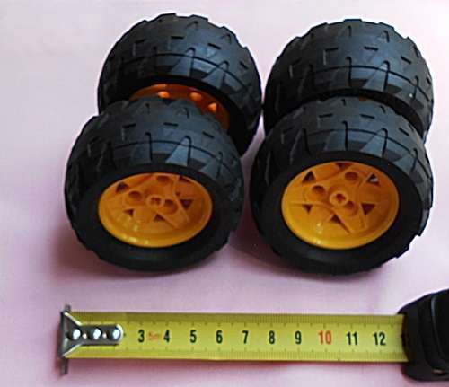 Set of four big lego wheels