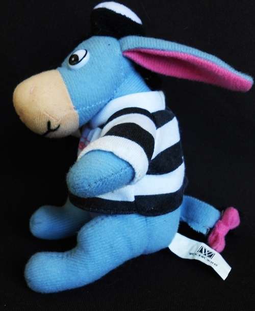 small Eeyore with Tshirt Prisoner of Love made for Woolworths DisneyTrademark