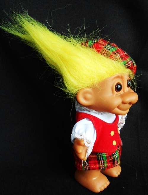collectable troll doll in scottih dress made by russ