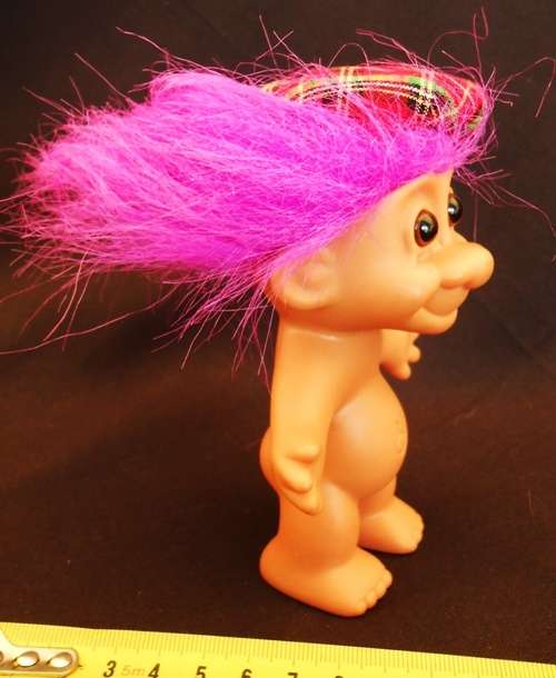 Vintage  Russ Troll from 1990 s with pink hair and scottish cap
